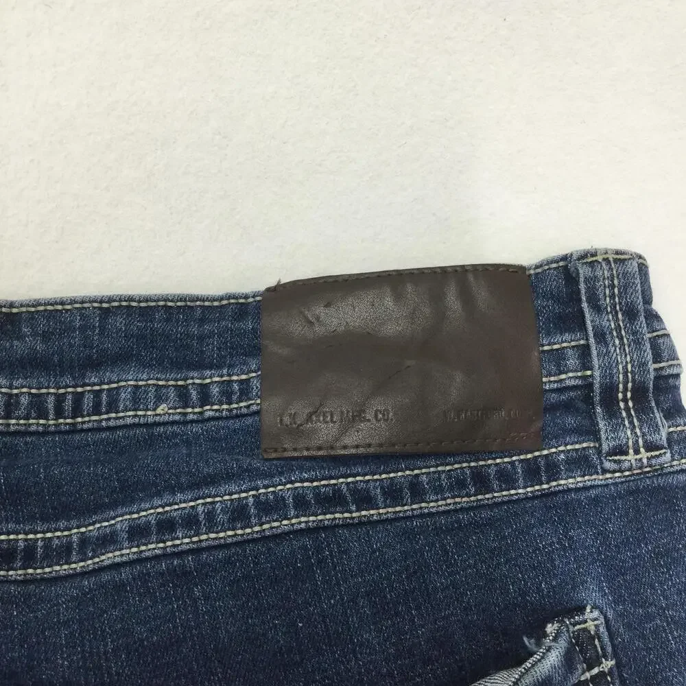 TK Axel Slim Boot Jeans Mens 40x32 Blue Wash Bootcut Denim Stretch Zip Fly
